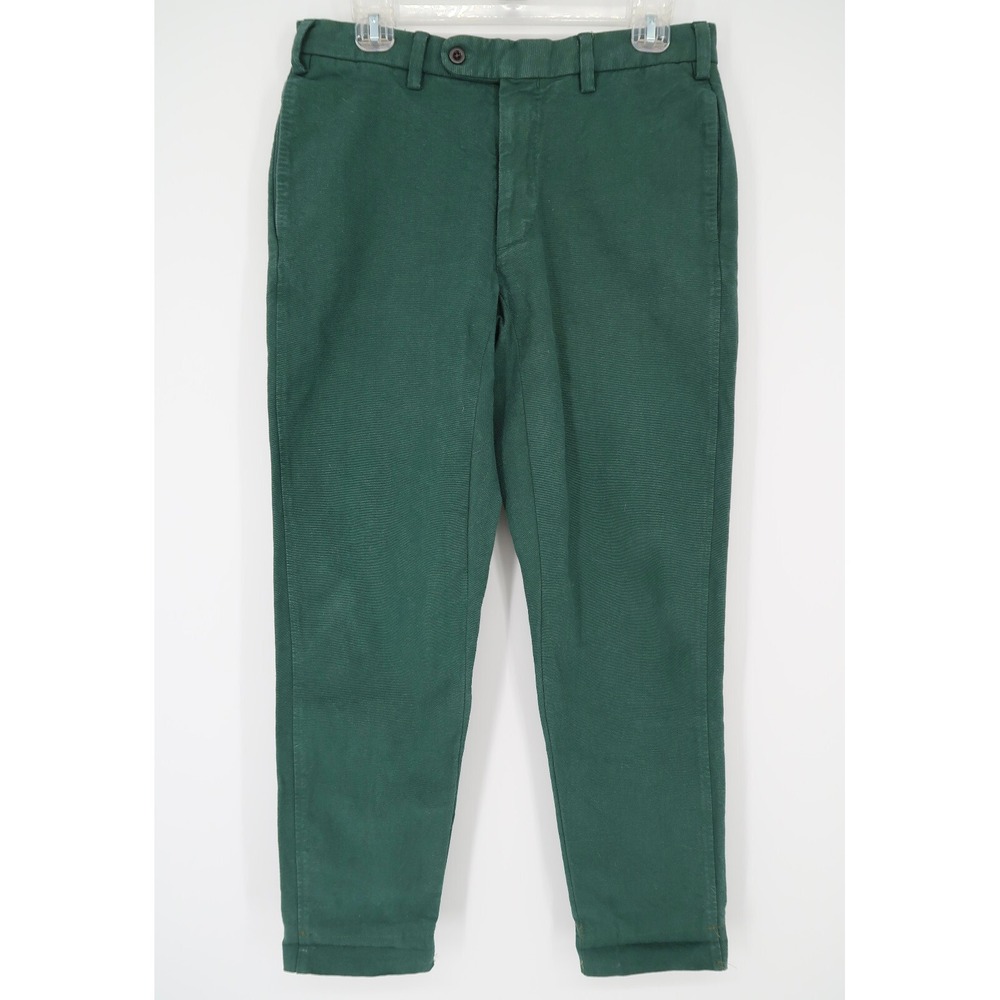 Sid Mashburn Pants Mens 30 Green Chino 100% Cotton Casual Flat Front 30x29‎